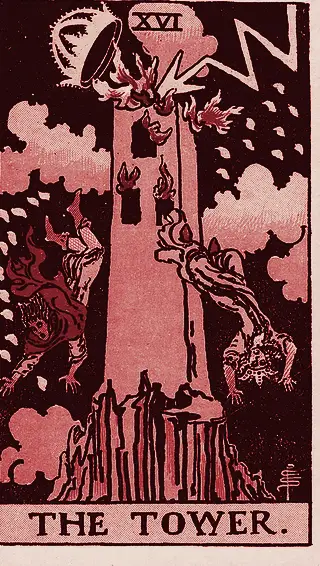 The Tower, from the 1909 Rider-Waite-Smith deck